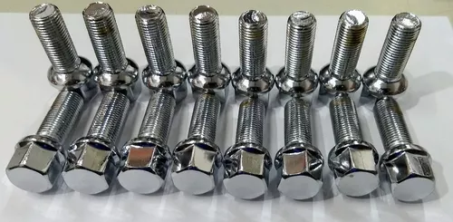 PARAFUSO CROMADO LONGO P/RODA BRASILIA/FUSCA - 16PÇS