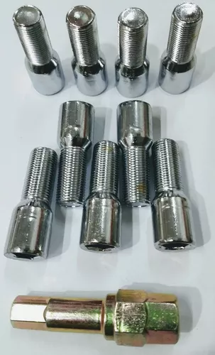 PARAFUSO ALLEN CROMADO P/RODAS VW/GM  - 16 Pçs + Chave